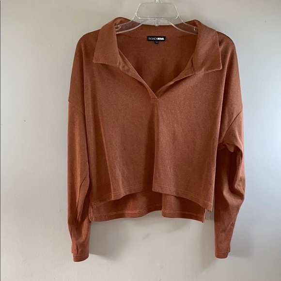 Fashion Nova Tops - Fashion Nova Copper Long Sleeve Top